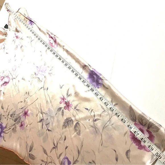 Vintage Cream Floral Satin Slip Dress Small Y2K Cottagecore Romantic Feminine - Picture 13 of 13